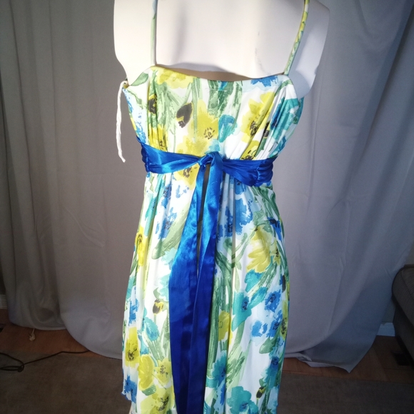 Jolie Blue and Green Sundress with Sweetheart Neckline - Picture 3 of 3
